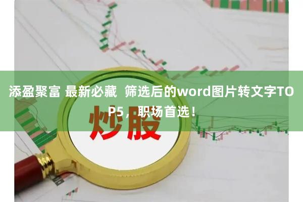添盈聚富 最新必藏  筛选后的word图片转文字TOP5，职场首选！