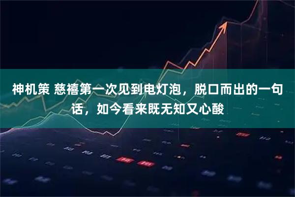 神机策 慈禧第一次见到电灯泡，脱口而出的一句话，如今看来既无知又心酸